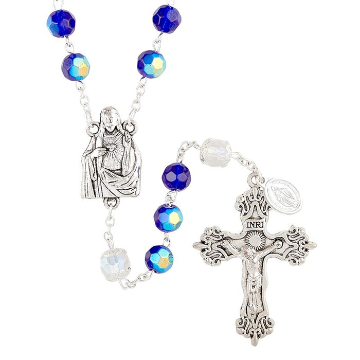 Immaculate Heart of Mary Crystal Bead Rosary