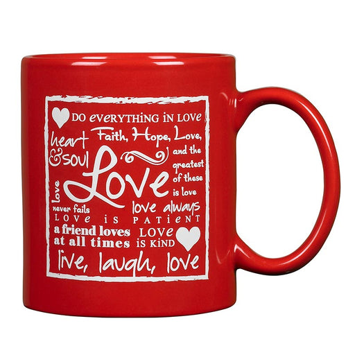 11 oz Ceramic Mug Love, Written Reflections - 4 Pieces Per Package