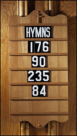 Wall Mount Hymn Board (Pecan Stain)