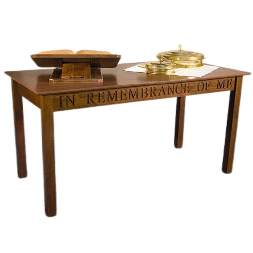Walnut Stain Communion Table - In Remembrance Of Me