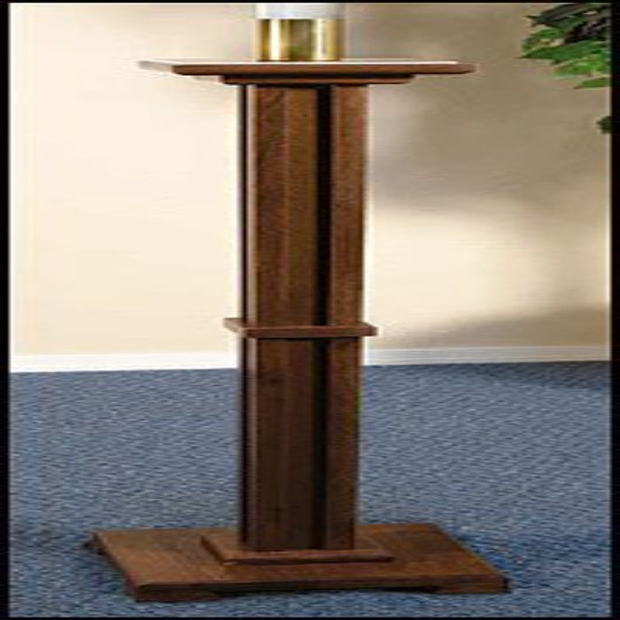 43" Walnut Stain Hardwood Paschal Candleholder