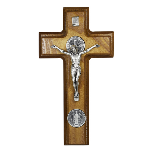 Walnut Stained St. Benedict Sick Call Crucifix Set Crucifix Crucifix Symbolism Catholic Crucifix items