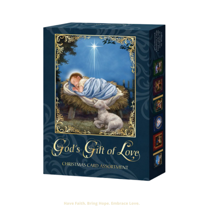 6 Assorted Christmas Cards With Envelope - God's Gift Of Love - 24 Cards Per Box