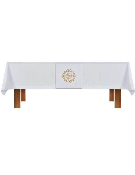 White Altar Frontal and Trinity Cross Overlay Cloth