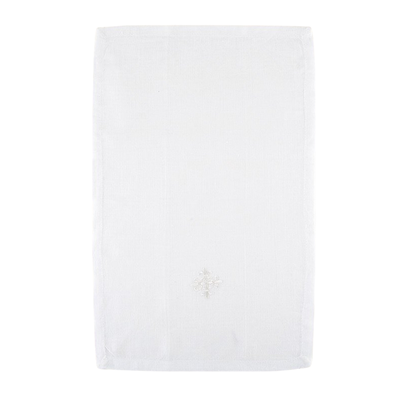 White Fleur-de-Lis Cross Linen Purificator