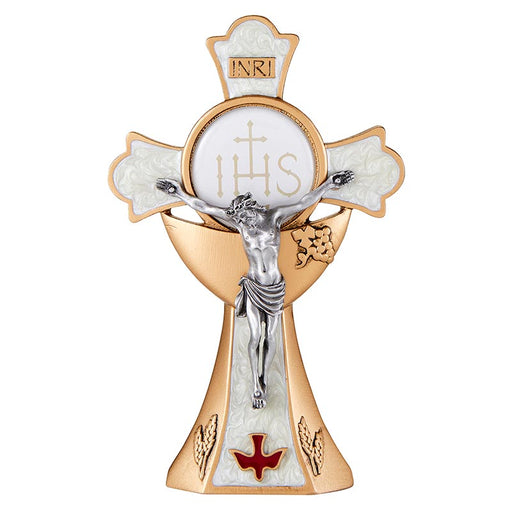 White Holy Spirit Confirmation Holy Mass Standing Crucifix