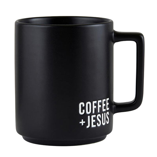 Black Matte Café Mug - Coffee + Jesus
