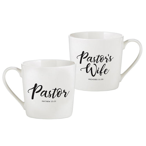 White Matte Café Mug Set - Pastor and Pastor's Wife