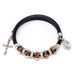 Wire Rubber Bracelet with Crucifix, Miraculous Medal and Genuine Sommerso Murano Beads