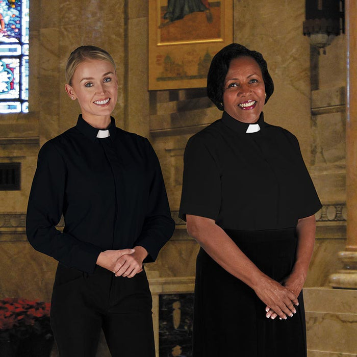 Women's Tab Collar Short Sleeve Clergy Shirt