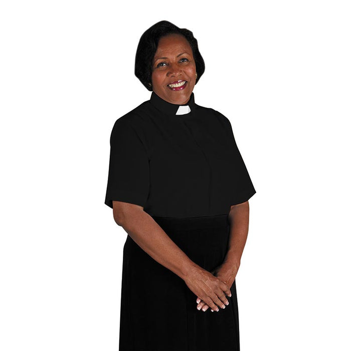 Women's Tab Collar Short Sleeve Clergy Shirt