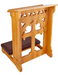 Wood Padded Kneeler With a Holy Cross- Medium Oak Stain