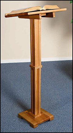 Wood Standing Lectern - Pecan Stain