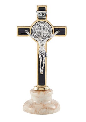 3.75" H Black Enamel Saint Benedict Crucifix