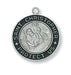 St. Christopher Medal Sterling Silver - Black & Grey Enamel and 18" Rhodium Plated ChainSterling Silver St. Christopher Black Enameled Medal w/ 18" Rhodium Chain