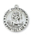 St. Christopher Medal Sterling Silver with 18" Rhodium Plated Chain