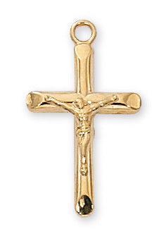 Crucifix Gold Over Sterling Silver with 18" Gold Plated Chain