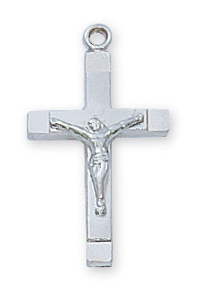 Crucifix Sterling Silver with 18" Rhodium Plated Chain