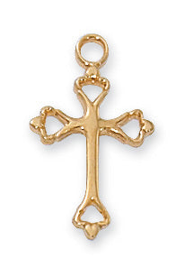 Cross in Gold Over Sterling Silver with 16" Gold Plated Chain