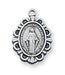 Miraculous Medal Sterling Silver with 13" Rhodium Plated Chain