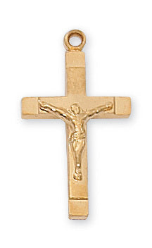 Crucifix Gold Over Sterling Silver with 18" Gold Plated Chain