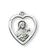 St. Therese Heart Silver Medal with 18" Chain