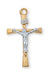 Two-Tone Crucifix Gold Over Sterling Silver with 18" Gold Plated Chain Crucifix Necklace Crucifix Accesory Crucifix Charms