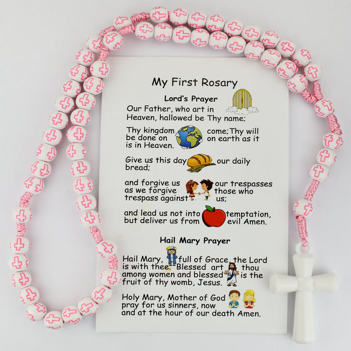 Kid's Pink Cross Rosary