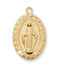 Miraculous Medal Gold Over Sterling Silver with 18" Gold Plated Chain