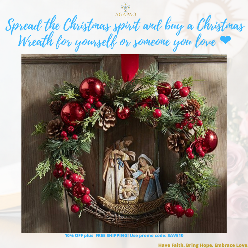 15"D Christmas Nativity Wreath