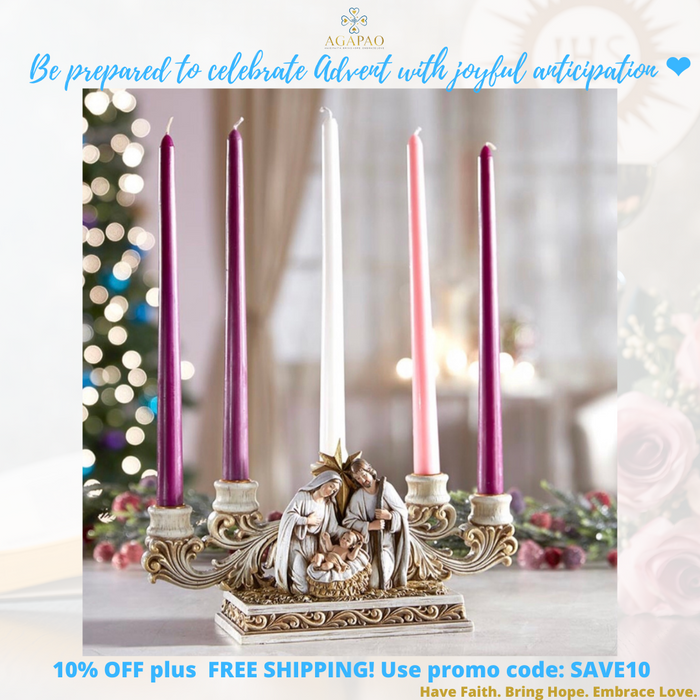 11” Long Nativity Advent Candleholder
