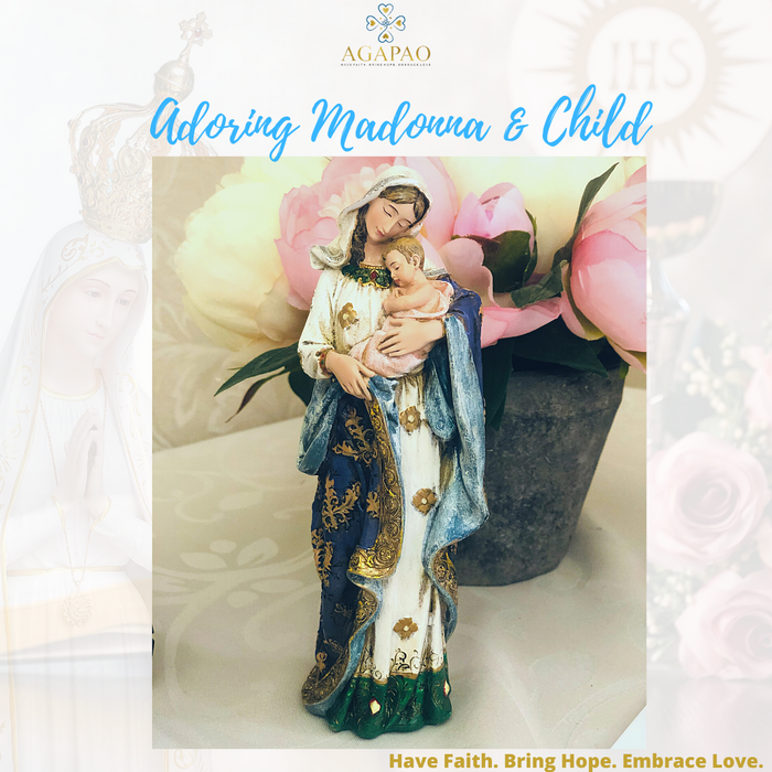 Ave María - Figura Adorando a la Virgen y el Niño