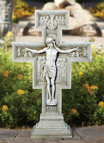 Crucifijo de jardín San Damiano de 23”H 