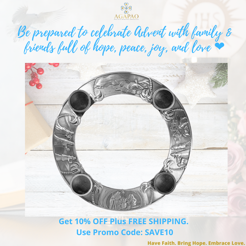 7" D Advent Wreath Nativity Candleholder