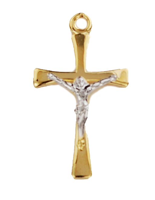 Crucifix Gold Over Sterling Silver w/ 18" Gold Plated Chain Crucifix Gold Over Sterling Silver  Crucifix Gold Over Sterling Silver  Necklace