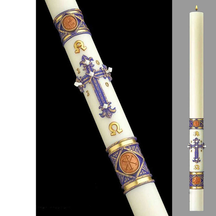 eximious® Lilium Paschal Candle - Cathedral Candle - 51% Beeswax - 17 Sizes
