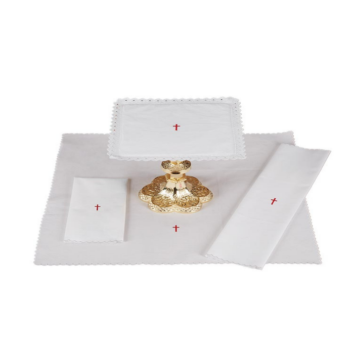 Lace Trim Cross Altar Linen Gift Set